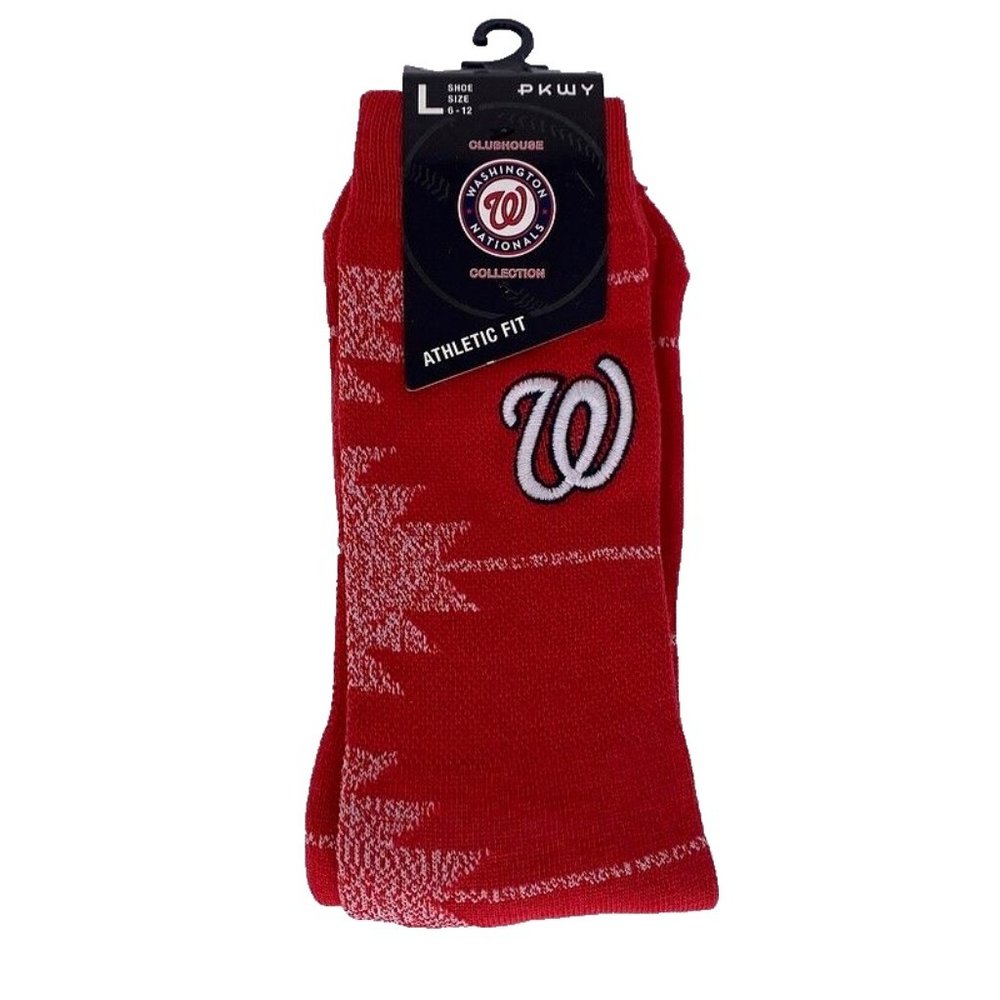 NEW Washington Nationals Crew‎ Socks 1 Pair Size Large 6-12 MLB Baseball Fan